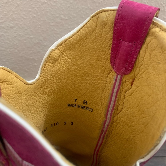 Pink and Tan Women's Natural Exotic Arapaima Western Boots - Picture 4 of 5